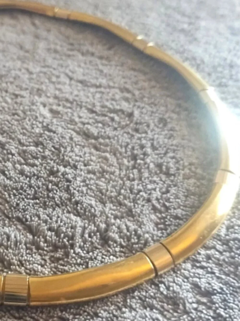 Vintage 18K Yellow Gold Custom-Made Domed Curved Link Collar Necklace 48.6 Grams